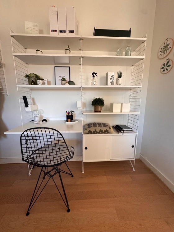 Image 1 of Sistema String, bianco, set completo con scrivania, mobile e accessori