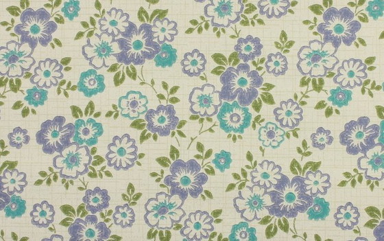 Image 1 of 7075 Vintage 1970s Paper Wallpaper With Flowers