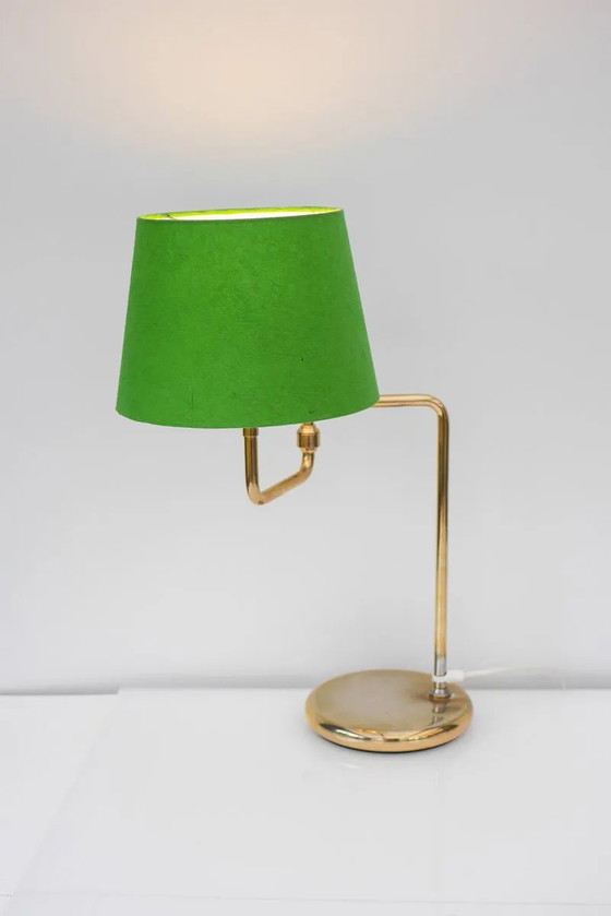 Image 1 of Scandinavian brass swing arm table lamp