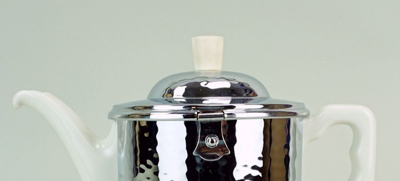 Image 1 of Cafetera térmica art déco de porcelana y metal de la década de 1930 de Thermisol Thomas