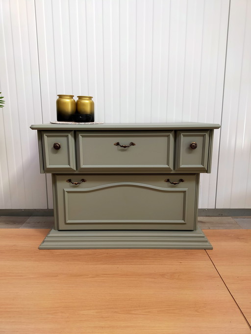 Meuble TV, gris-vert