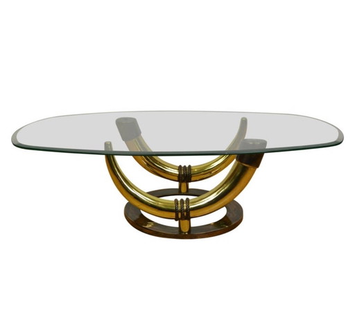 Salontafel de diseño vintage con Olifantentanden de bronce