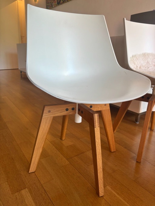 MDF Italia Flow stoel - 4 stuks – eetkamerstoelen, Plastic, Wood
