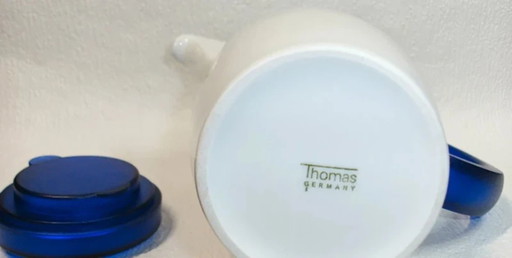 Cafetière vintage Thomas Rosenthal Vario Pacific bleue et blanche