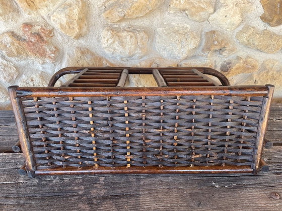 Image 1 of Vintage wandplank van bamboe en rotan uit het midden van de 20e eeuw, jaren 60.