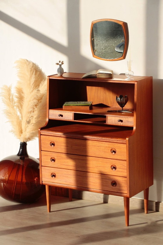 Image 1 of Vintage Scandinavische teakhouten secretaire - MSE Mobler (1960)