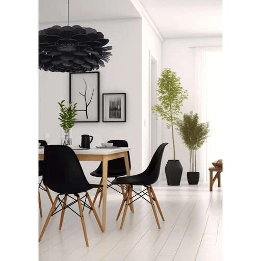 Ulap Design Big Ebonized Wooden Pendant Lamp | Made In Italy | Eco-Friendly