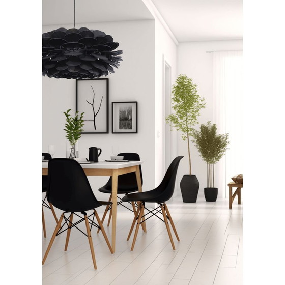 Image 1 of Ulap Design Big Ebonized Wooden Pendant Lamp | Made In Italy | Eco-Friendly