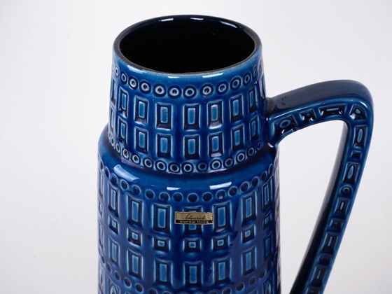 Image 1 of Blaue Keramikvase, deutsches Design, 1960er Jahre, hergestellt von Scheurich