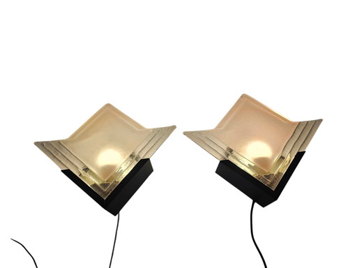 Leucos - Murano - Wall Lights (2) Set - Murano Glass - Metal - 1960's