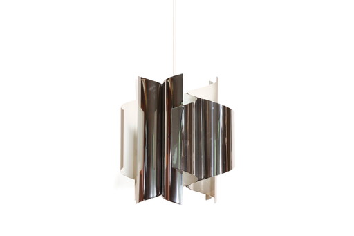 Italian 70s chrome designer pendant lamp