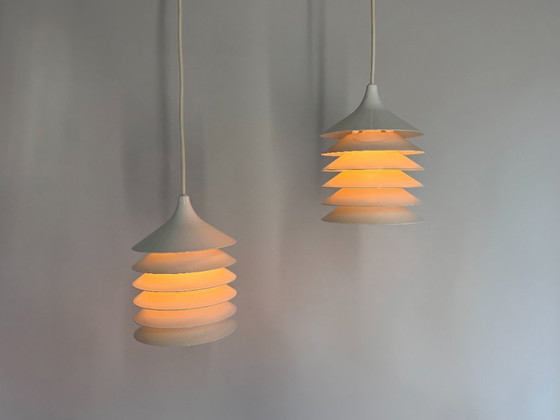 Image 1 of 2x Vintage IKEA lamp: witte Duett T202, Bent Gantzel Boysen