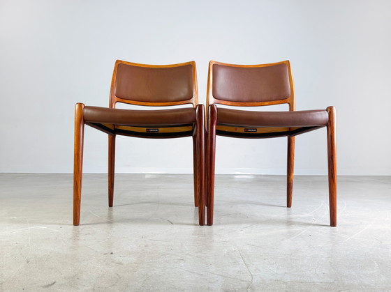 Image 1 of Lot de 2 chaises Niels Otto Møller Midcentury modèle 80 palissandre