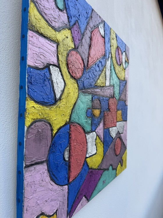 Colorful Geometric Abstract Painting – Paintings & Drawings, Canvas (photo 4 of 13)
