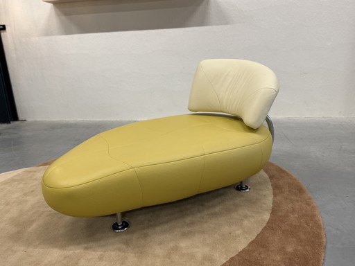 Leolux Kikko Chaise Longue Fauteuil geel Groen Creme 