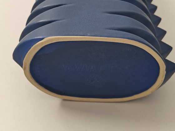 Jan Van Der Vaart – Vase en céramique bleue – Design hollandais – Vintage – Ceramic (photo 8 of 12)