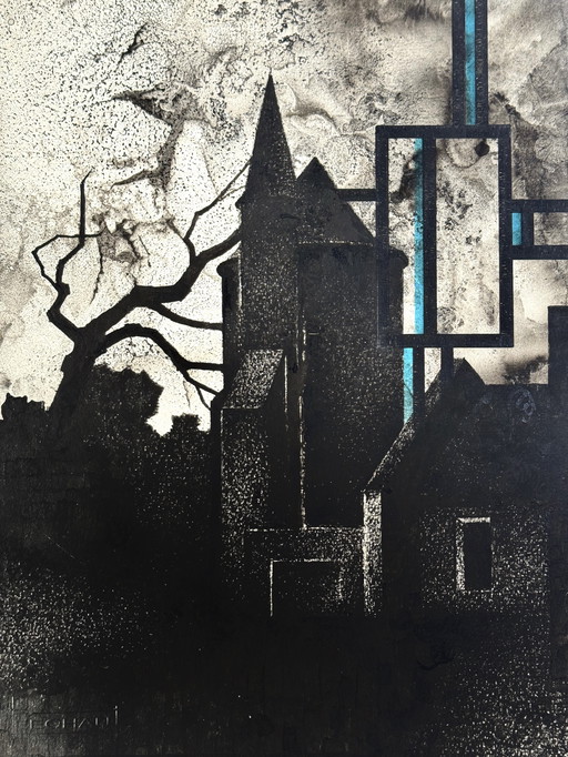 "Chateau De Herchies" 1988 - Eugène Eechaut (1928-2019)