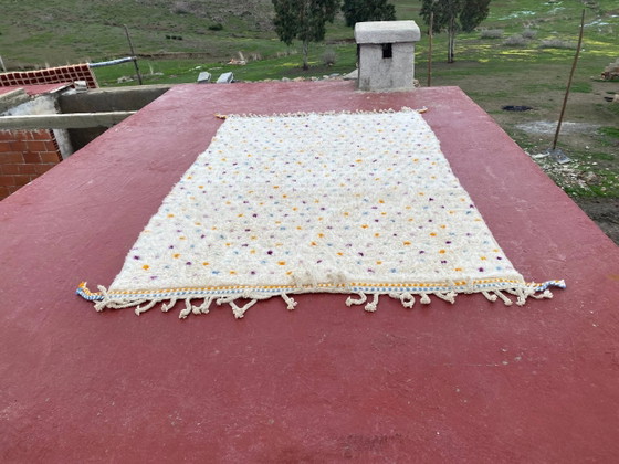 Beni Ouarain Teppich 300x200 cm – Naturwolle mit mehrfarbigen Mustern, – Teppiche & Läufer, Baumwolle (photo 8 of 8)