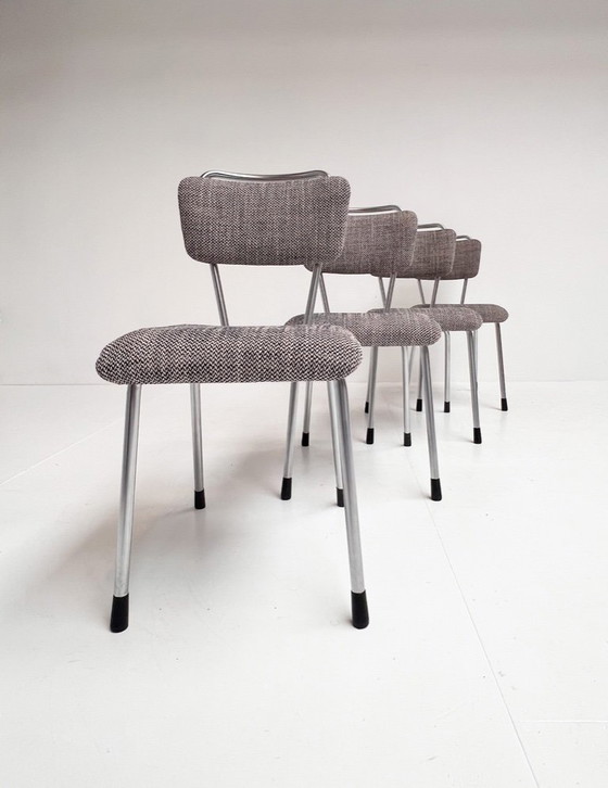 Image 1 of Set di 6 sedie Gebroeders De Wit rivestite, anni '60