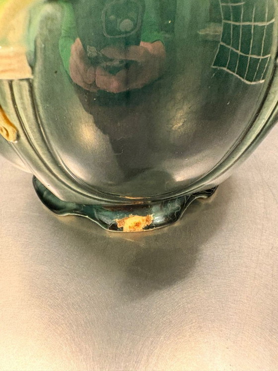 Image 1 of Coppia di cachepot in maiolica stile liberty, epoca 1900 circa