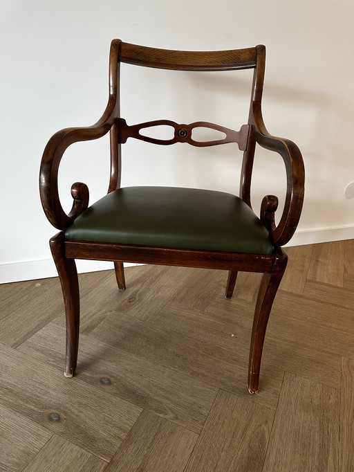 Antique Chair with Leather Seat