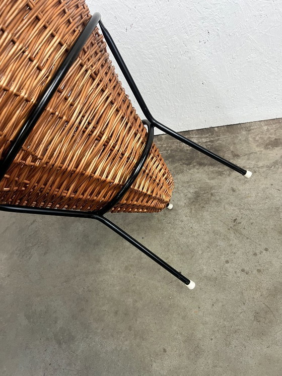 Image 1 of Vintage wicker pointed basket / plant furniture, Netherlands 1960s