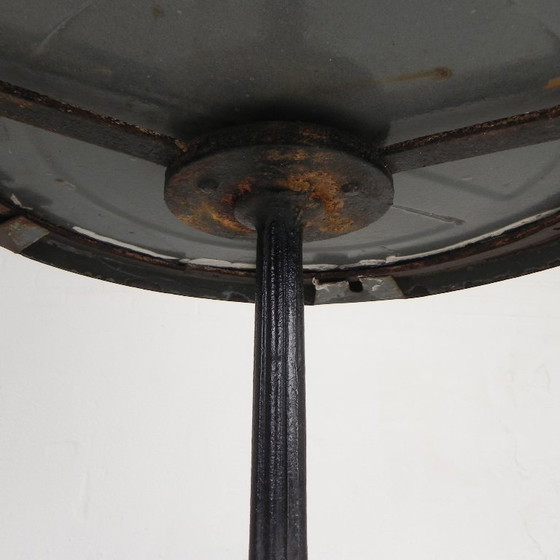 Image 1 of Bistro table with cast iron leg and traffic sign as top, 1920s, Paris