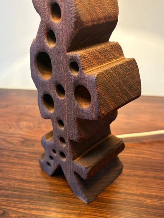 Image 1 of Special vintage retro wooden table lamp from the 60s/70s