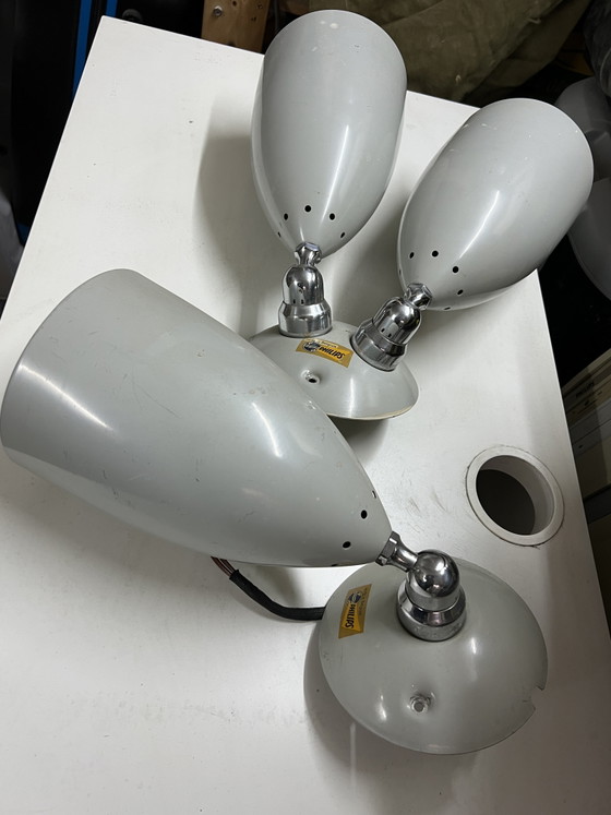 Lot De 3 Spots Appliques / Plafonniers Vintage Philips – Années 1950 – Metal, Chrome (photo 3 of 7)