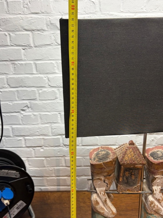 Exclusieve Flamant "Processie" Tafellamp – Handgesneden Hout – Etnisch Design – Tafellampen, Metal, Textile (photo 6 of 15)