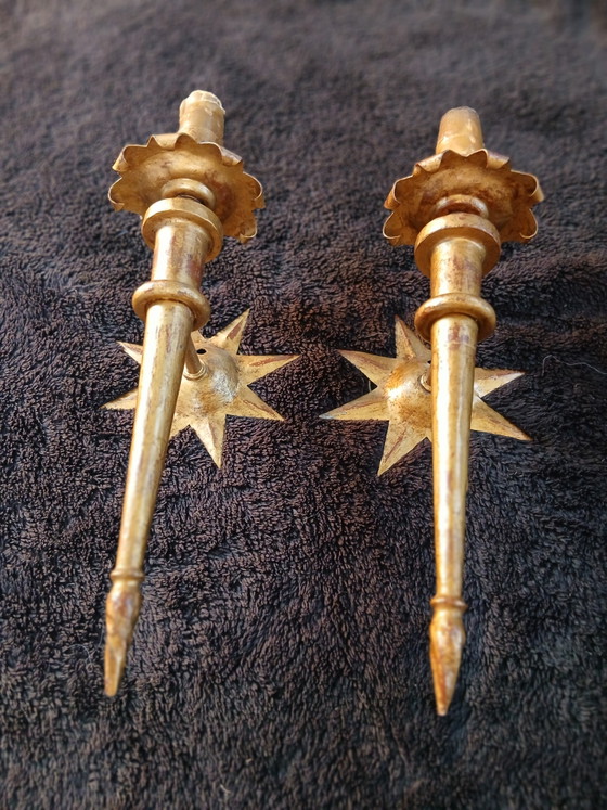 Image 1 of Zwei prächtige Wandleuchten von Gilbert Poillerat