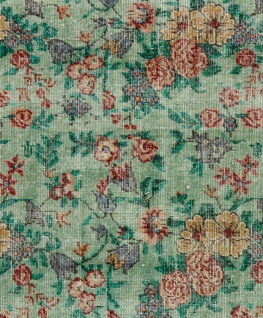 Tappeto turco vintage Oushak 230 × 123 cm – Tappeto in lana tessuto a mano con motivo floreale a rose (photo 2 of 10)