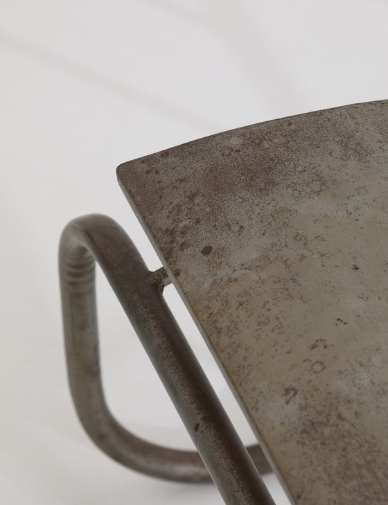 Image 1 of Sculpturaal metalen bankje / Gesigneerd kunstwerk uit 2000