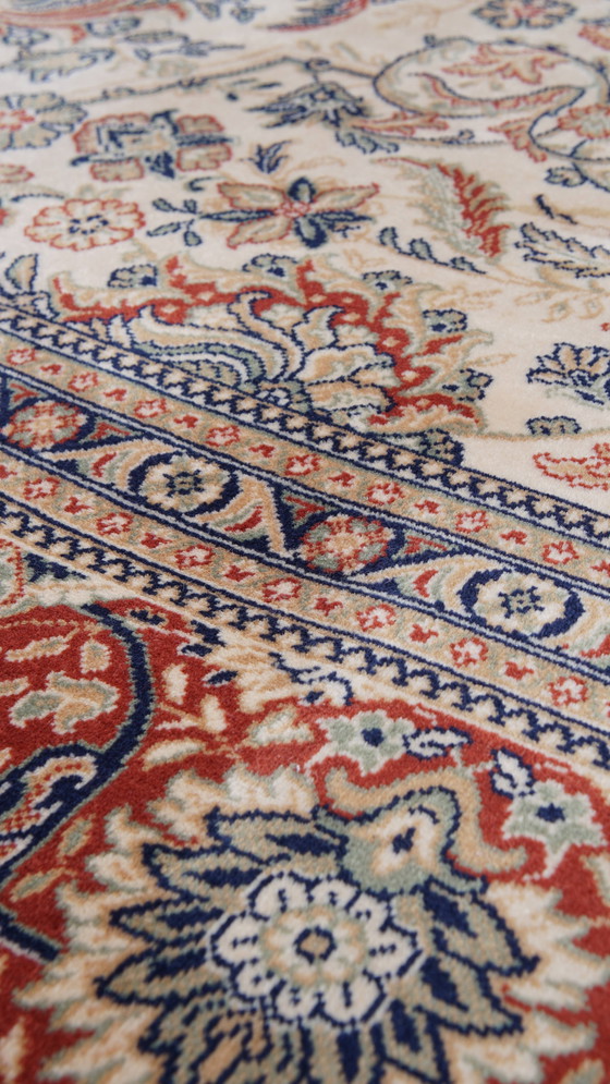 Image 1 of Grand tapis en laine dans les tons beige/brun/jaune et rouge 403x298cm