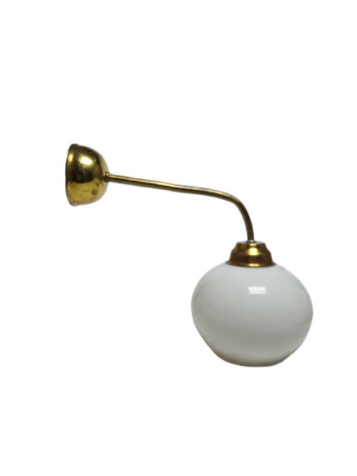 Art Deco wandlamp, Polen, jaren 1950 – wandlampen, Glass, Brass