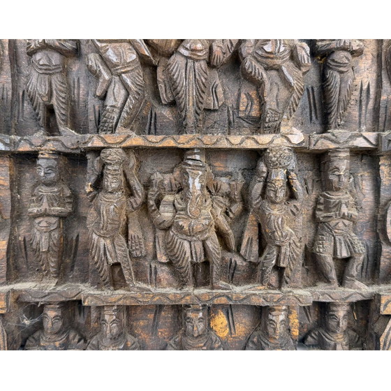 Fregio di Tempio Indù Antico Intagliato a Mano con Ganesha – Decorazioni murali (photo 3 of 8)