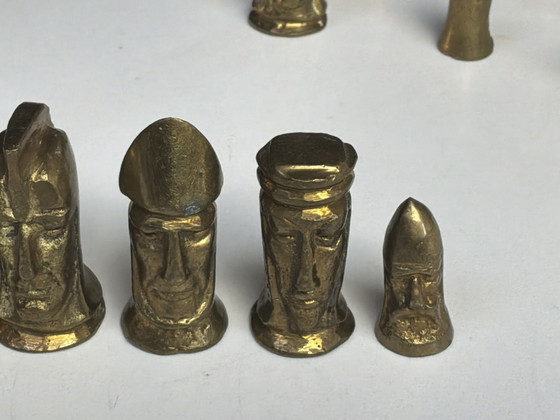 Antico Set di Scacchi Persiano Anni '60 - Bronzo e Ottone Massiccio – Oggetti decorativi (photo 7 of 15)