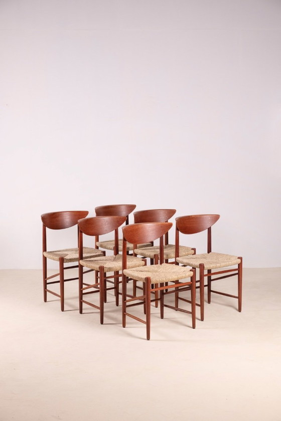 Image 1 of 6x Peter Hvidt & Orla Mølgaard Nielsen Dining Chair Model 316 in Teak