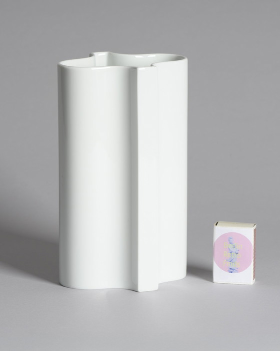 Image 1 of Rosenthal Glossy & Matte Porcelain Vase Duo Tapio Wirkkala Vintage Mid-Century