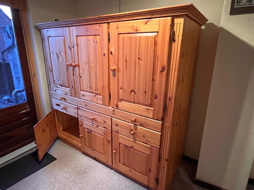 Pine desk cabinet with plenty of storage space