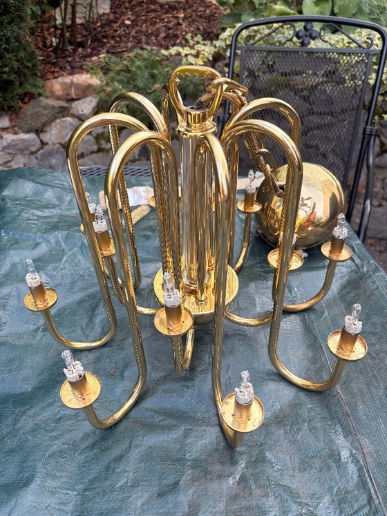 Lustre de haute qualité par Ernst Palme, années 70/80 – Glass, Brass (photo 3 of 5)