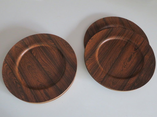 Assiettes danoises en contreplaqué, palissandre et teck de Morsbak, années 1960 – tafelaccessoires, Wood (photo 2 of 10)