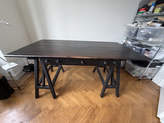 Pomax Trestle Table/Desk — Solid Wood, 10 Drawers – promax, Dining tables (photo 6 of 6)