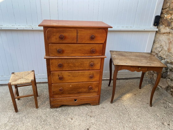 Image 1 of Cómoda de madera blanca 1950