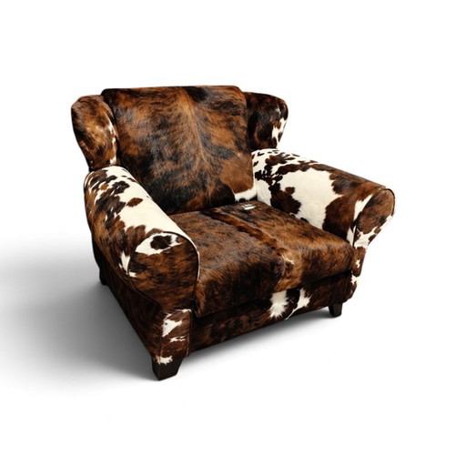 Oorfauteuil in echt koeienhuid