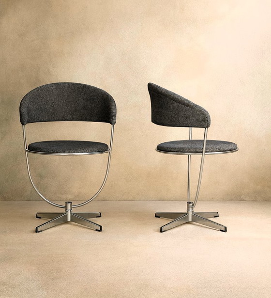 2 X Arne Dahléns Voor Dalum – Eetkamerstoelen, Chrome (photo 4 of 15)