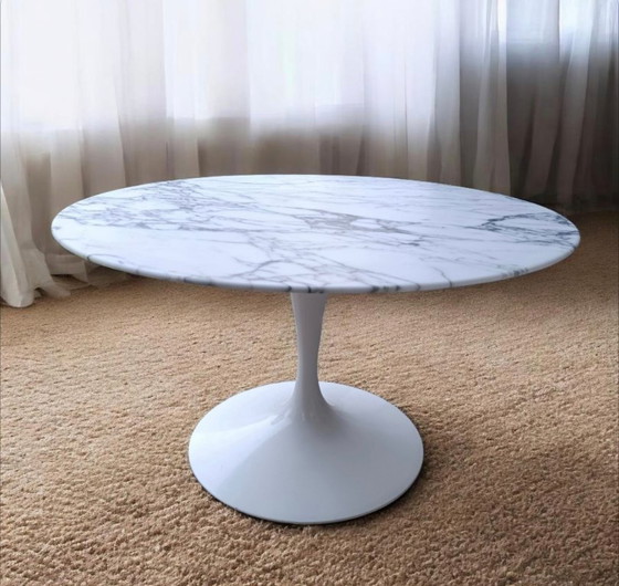Image 1 of Rare 50cm h  x90cm diameter marmer Eero Saarinen Knoll International Tulip Lounge tafel