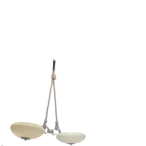 Lampadario in stile Art Déco, Polonia, anni '70 – Glass, Metal (photo 3 of 9)