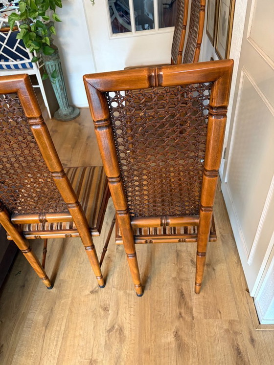 Image 1 of 4 sedie da pranzo vintage in finto bambù, anni '60