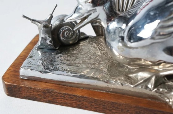 Image 1 of Original Benjamin Rabier Art Déco Chrome sur plateau en bois Cocktail / Bowle Piekser Set des années 1930.